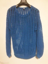 Esprit Urban Casuals Ladies Open Knit Blue Sweater - Size L