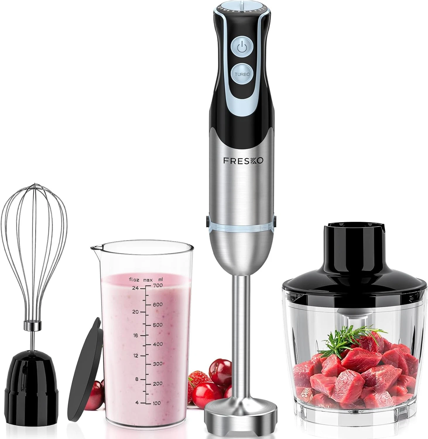 Batidora De Cocina De Inmersion De Mano Electrica 4 En 1 Uso Comercial Hogar NEW