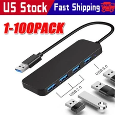 4 Port USB 3.0 Hub Splitter Multi Adapter 5Gbps High Speed PC Desktop Laptop LOT