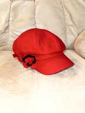 Ladies Newsboy Hat Cap - Red - Betmar New York - Excellent condition