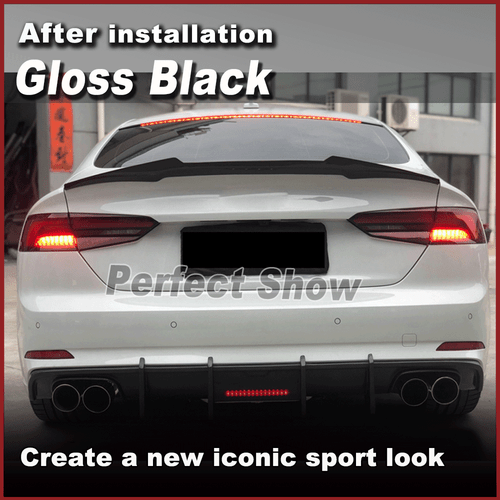 Fit for Audi A5 B9 SLINE S5 4-Door 17-20 Gloss Black Rear Trunk Boot Spoiler Lip - Picture 4 of 12