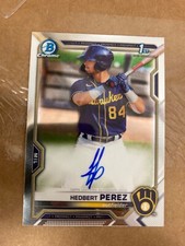 2021 Bowman Chrome Hedbert Perez 1st Prospect Auto Autograph #CPA-HP U114