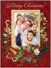 Personalized Custom Photos Fleece Blanket Customized Merry Christmas Gift