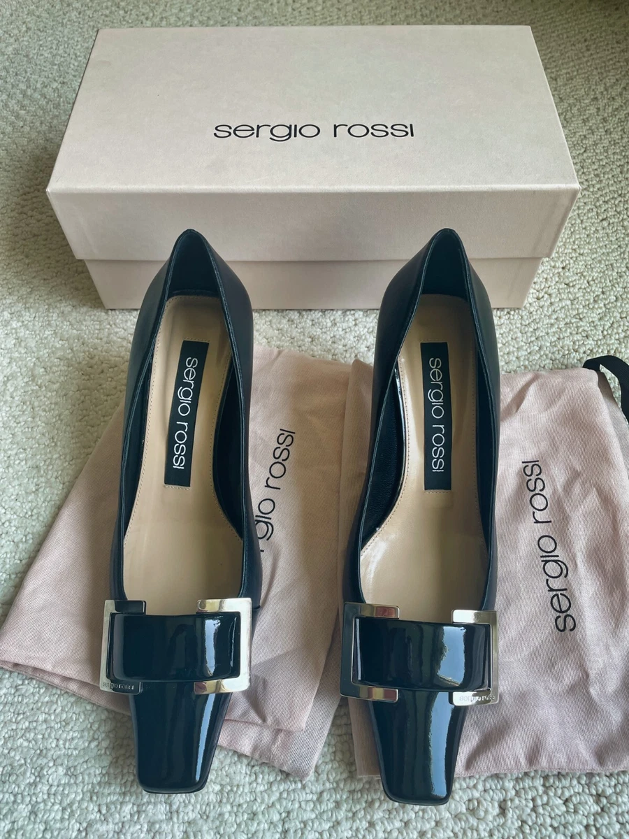 Sergio Rossi Sr Twenty Buckled Leather Pump Women's Black – Size 37.5 or US 7.5