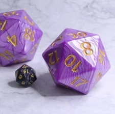 Purple Titan 55mm d20 Dice Poly RPG DnD Dungeons Dragons AD&D Pathfinder d20