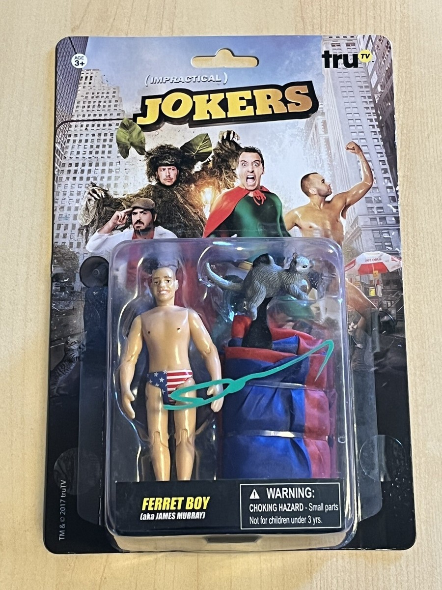 JAMES MURRAY HAND SIGNED IMPRACTICAL JOKERS FERRET BOY FIGURE TOY
