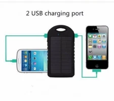 Waterproof 5000mAh Dual USB Portable Solar Charger Power Bank For Phone