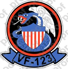 STICKER USN VF 123 BLUE RACERS