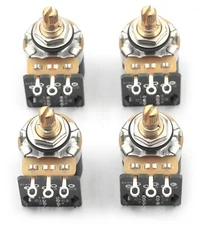 4x CTS 500K Pot 3/8” Short Split Shaft Audio Taper Push/Pull DPDT