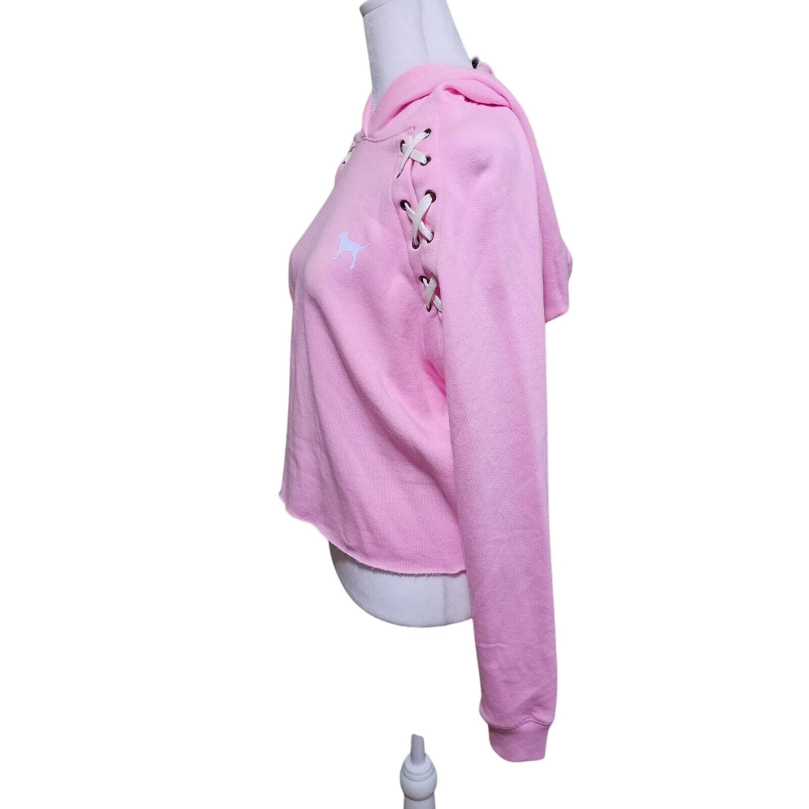 UNDERCOVER Felpa ROSA Victoria's Secret con cappuccio e lacci a spalla taglia S