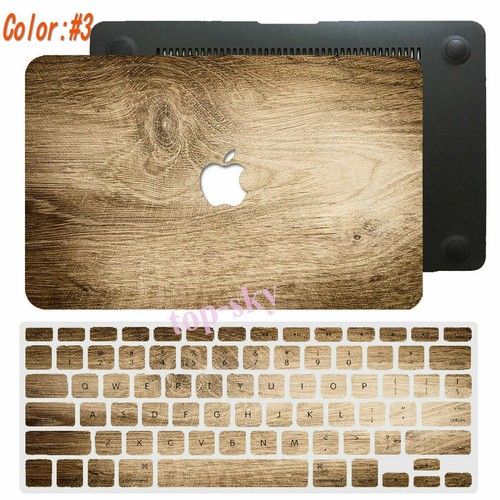 Funda rígida mate de corte rígido mate con piel de madera cubierta para nueva Macbook Pro Air M1 M2 - Imagen 9 de 19