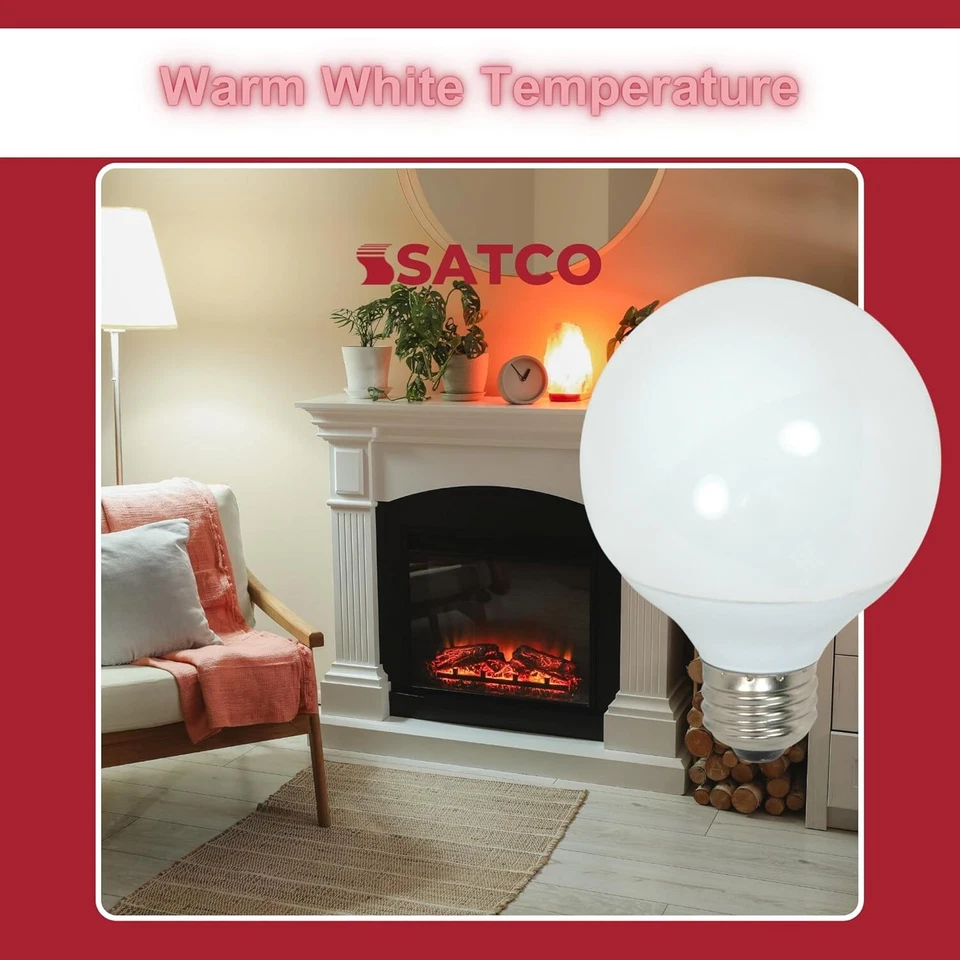 Satco S7302 - 9 Watt G25 Compact Fluorescent Bulbs - 4100K (2 Pack) - Image 4 of 4