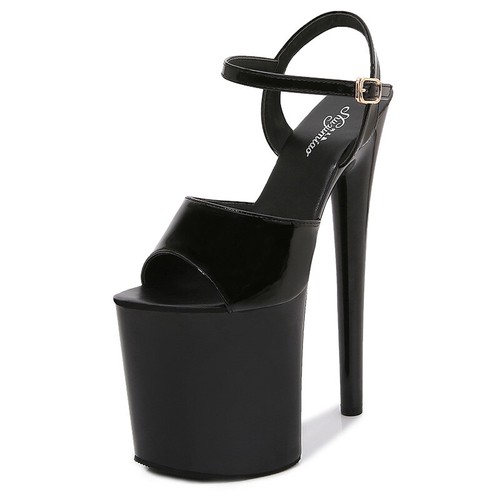 Scarpe da ballo plateau tacco alto donna sexy festa 20 cm fibbia sandali estivi - Foto 10 di 16