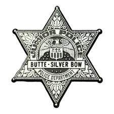 Vintage JUNIOR POLICE BADGE Butte-Silver Bow MT Kids Plastic Sheriff Deputy Star