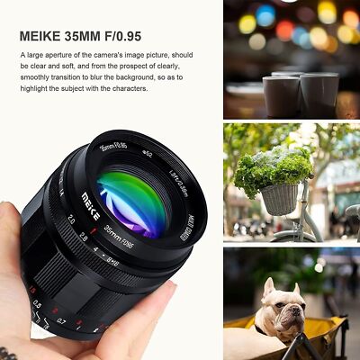 Meike 35mm F0.95 APS-C Large Aperture Manual Lens for Fuji Canon Sony M4/3