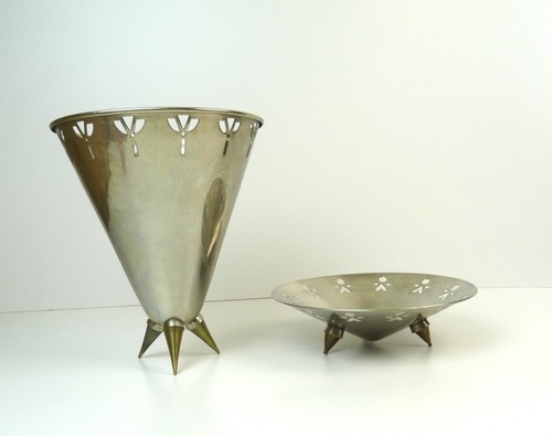 RARE POSTMODERN 80S SET OF CHAMPAGNE COOLER & BOWL BY PHILLIPE STARK FOR ALESSI