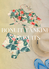 New Swimsuit for Women 2 Piece Bikini Set: Green, Tropical Theme: M