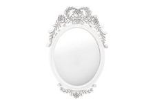  SPECCHIO A MURO CAMERA BAGNO TRUCCO LEGNO BIANCO SPECCHIERA INTAGLIATO ROSE