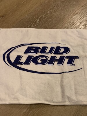 VTG.BUD LIGHT~SWIRL LOGO~NEW OPEN BAG~TERRY CLOTH SIDE FRINGE~HAND TOWEL~#N8367B