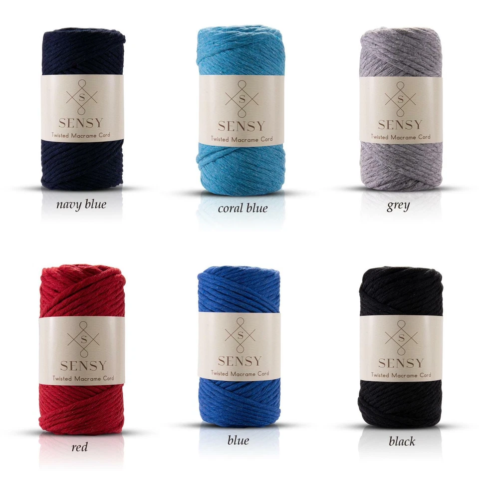 Cuerda de macramé trenzada individual 100 % algodón 3,5 mm 246 pies 20 colores opción Foto 4 de 4