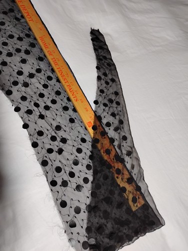 6′′ x 42′′ RESTE SCHWARZ SEIDE CHIFFON STOFF HAND PERLEN PAILLETTE BAUMELNDE PAILLETTEN - Bild 2 von 14
