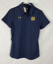 Womens Under Armour Polo Playoff 1/4 Zip Sz S Notre Dame Fighting Irish Blue New