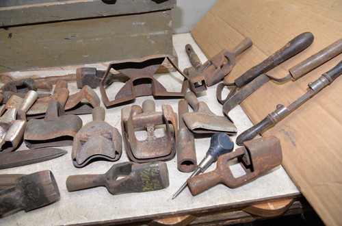 Leather worker shoe saddle maker punch dies hammer collectible vintage tool lot - Picture 5 of 9