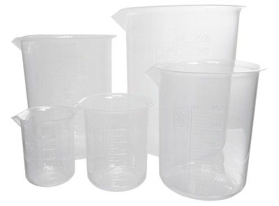 Polypropylene Beakers Set   One Each 50ml, 100ml, 250ml, 500ml, 1000ml by Go