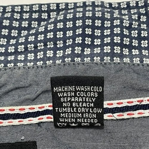 English Laundry Lions Crest Button Shirt Men Size 5X Blue Geo Workwear Pockets - Picture 10 of 10