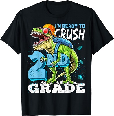 Ready To Crush 2nd Grade T Rex Dinosaur Back to School Boys Gift Unisex T-Shirt