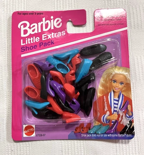 Vintage Mattel Barbie Little Extras Shoe Pack New On Card 1995