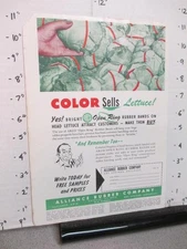 grocery store magazine ad 1955 ALLIANCE OH RUBBER CO band lettuce Hot Springs AR