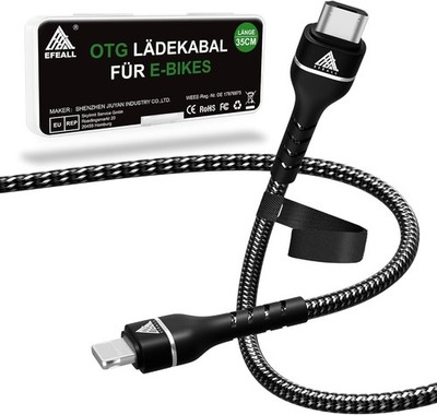 E-Bike Ladekabel für Bosch Intuvia/Kiox/Nyon Alte Version, Micro-USB-B auf Li...