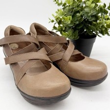 Sanita Neve Strappy Mary Jane Heeled Clogs Size 38 Brown Leather Comfort Shoe