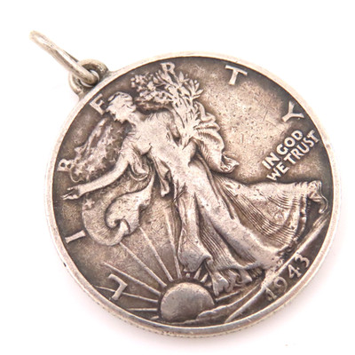 Walking Liberty Half Dollar Anhänger Silbermünze 900 Silber Eagle USA Vintage