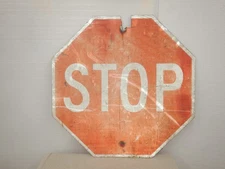 VINTAGE STOP SIGN RED 30" ALUMINUM RETIRED OLD DECOMMISSIONED HIGHWAY ROAD