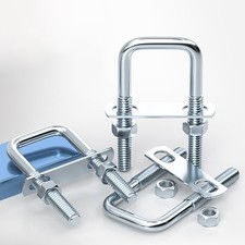 M10 Square U-Bolt with Nuts Plates Clamp Galvanized Screws Zinc Plated Pipe Galv