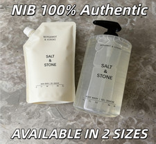 NIB 100 Authentic Salt Stone Bergamot Hinoki Refillable Body Wash,2 sizes