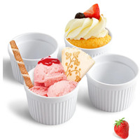 Creme Brulee SchäLchen 4Er Set Porzellan 414 Ml Soufflé FöRmchen Backofenfest