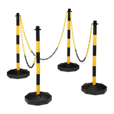 Poteau de signalisation Lot 4 Balisage parking Poteau guidage jaune-noir - Photo 1/4