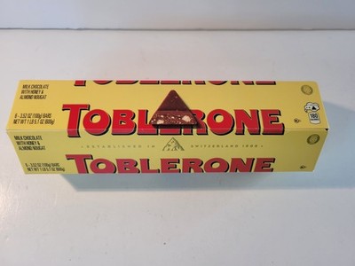 Toblerone Swiss Milk Chocolate with Honey and Almond Nougat Pack Of 6 (600g)