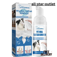 1-3X Pet Dental Tartar Remover Spray, Dog Cat Foam Teeth Clean Breath Freshener