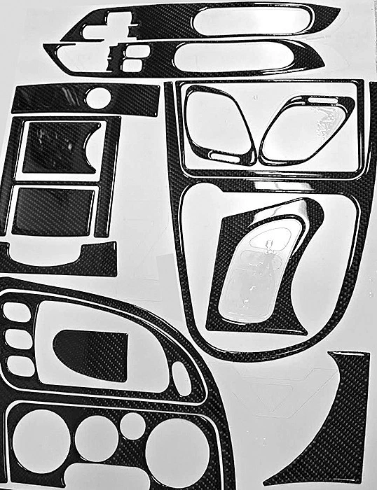 Kit de embellecedor de tablero interior de fibra de carbono para Mitsubishi Eclipse Convertible 1995-1999 Foto 2 de 4