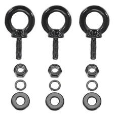 3Pcs M3x9mm 304 Stainless Steel Lifting Shoulder Eye Bolt with Nut Washer Set