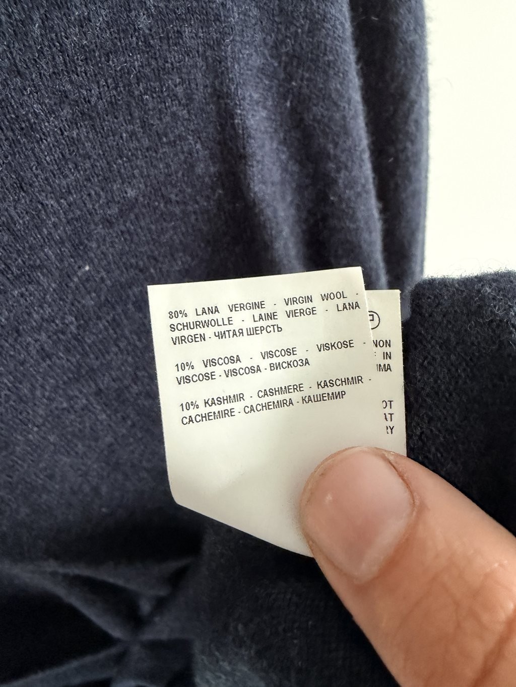 Mens Gran Sasso Wool Cashmere Mock Neck 1/4 Zip Jumper Navy Size 60 XXL image 5