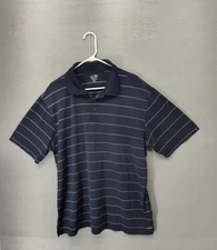 C9 by Champion Golf Polo Men XL Blue Striped 100% Polyester Performance Shirt