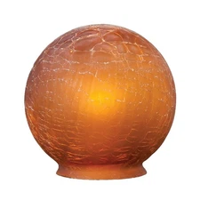 B&P Lamp 3 1/4" fitter, Amber Crackle Glass Art Deco Ball Globe or Lamp Shade