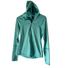 Zella XS Aqua Blue Active Hoodie Pullover 1/2 Zip Long Sleeve Thumbholes