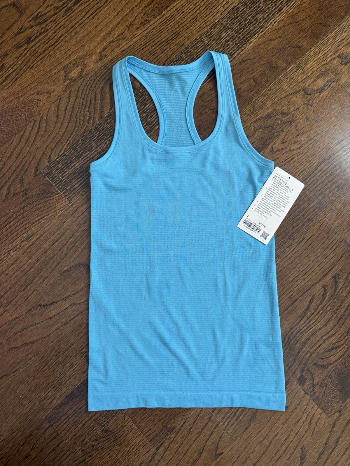 LULU LEMON Swiftly Tech Racerback Tank Sz 2 BRAND NEW W TAGS (Kayak Blue Light)