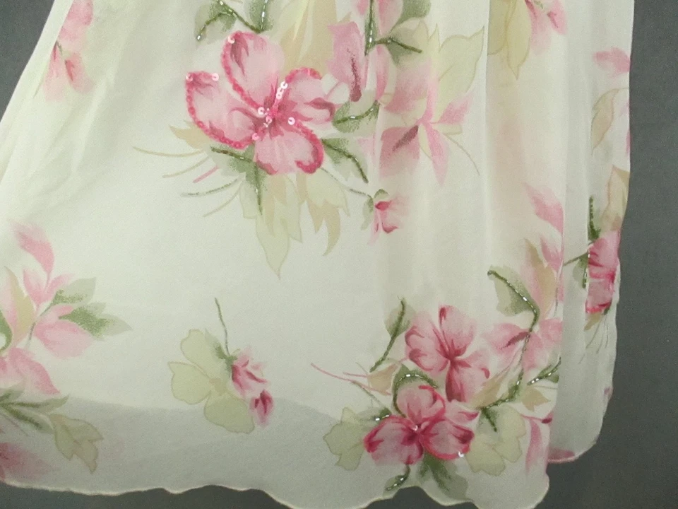 Vestido Wet Seal Mujer Talla 5 Rosa Crema Floral Cuentas Babydoll Hada Capricho Y2K Foto 4 de 4